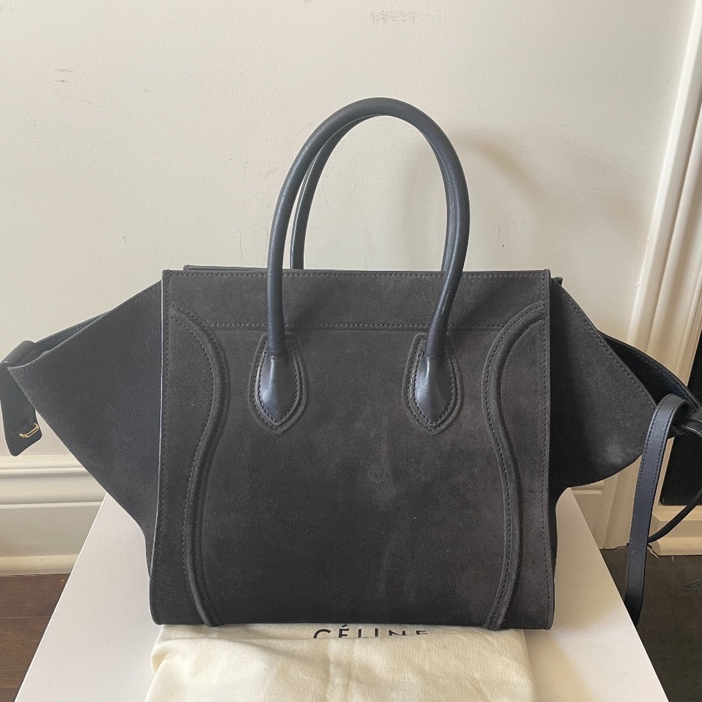SOLD 1050 Celine Phantom Bag Blue Suede Leather Medium - Picture 2 of 8